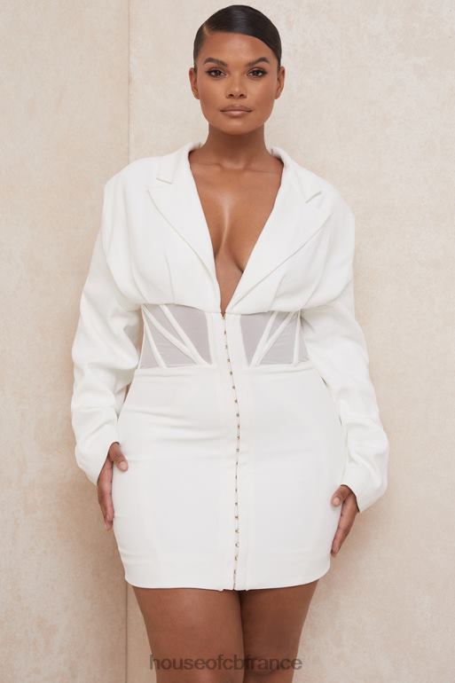 House of CB robe corset blazer blanc anine N888H596 vêtements
