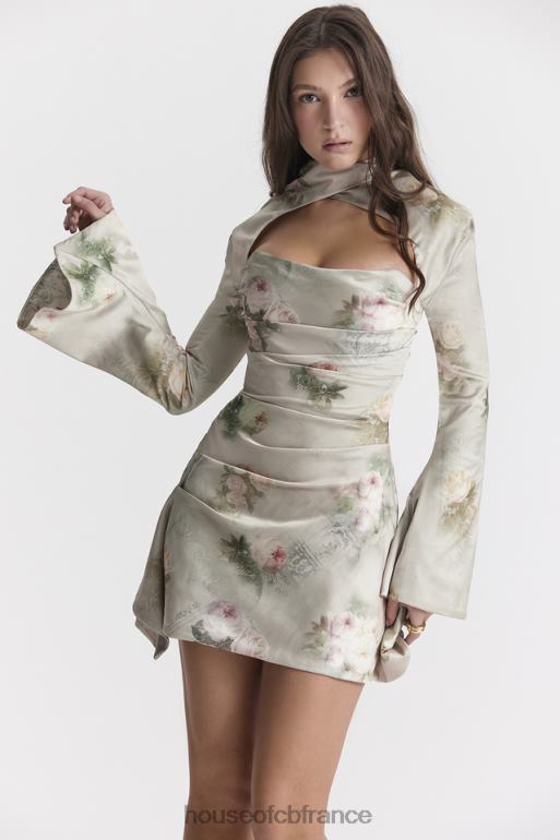 House of CB robe corset drapée florale vintage toira N888H272 vêtements