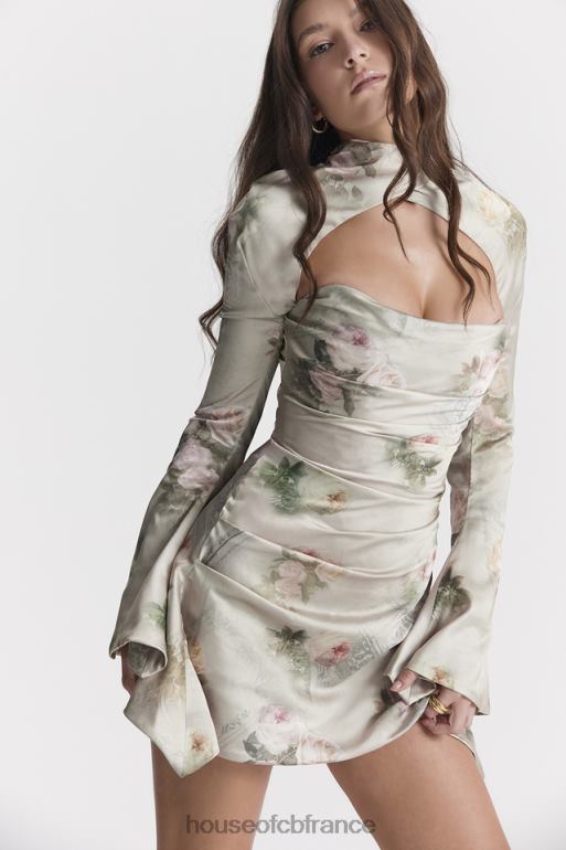 House of CB robe corset drapée florale vintage toira N888H272 vêtements