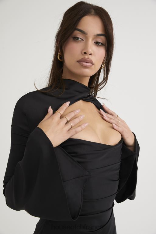 House of CB robe corset drapée noire Toira N888H473 vêtements