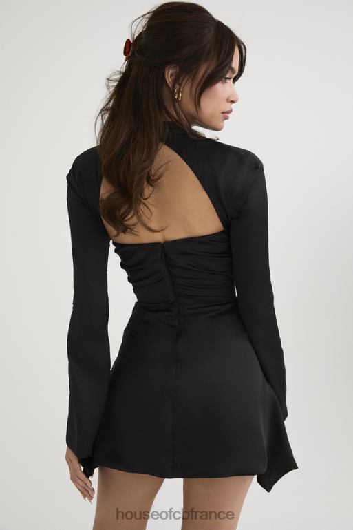 House of CB robe corset drapée noire Toira N888H473 vêtements