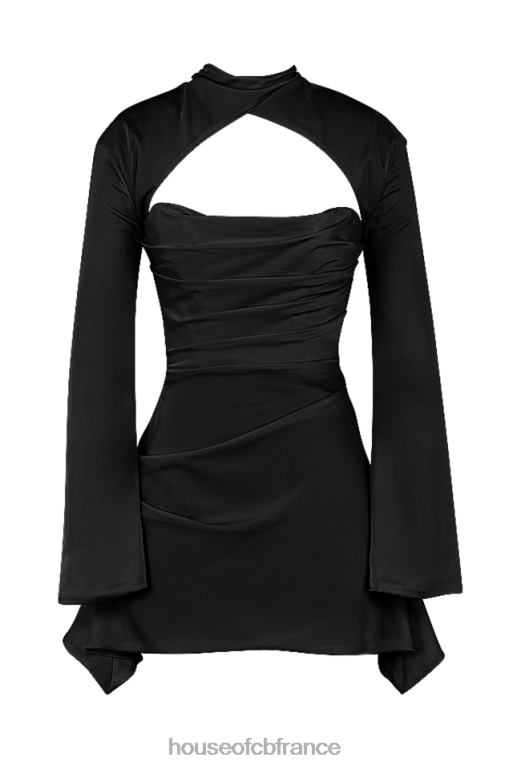 House of CB robe corset drapée noire Toira N888H473 vêtements