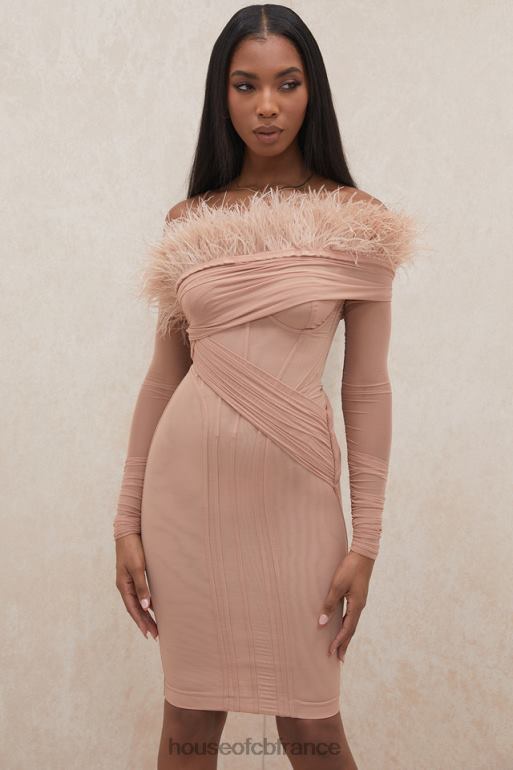 House of CB robe corset en maille naira blush N888H589 vêtements