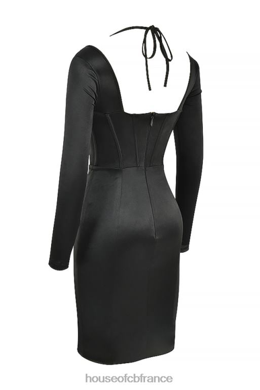 House of CB robe corset en satin disco noir grazia N888H531 vêtements
