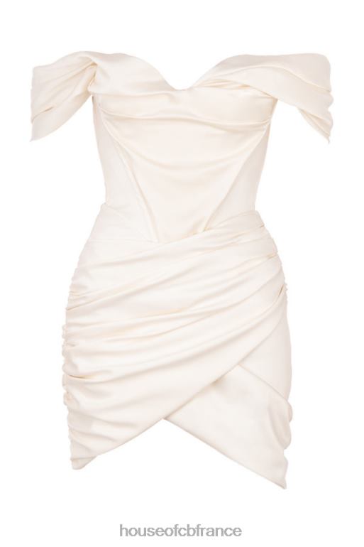 House of CB robe corset en satin ivoire coraline N888H627 vêtements