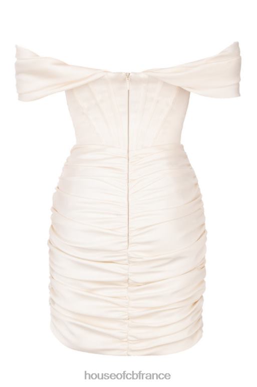 House of CB robe corset en satin ivoire coraline N888H627 vêtements