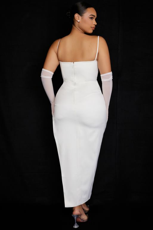 House of CB robe corset en satin ivoire flora N888H523 vêtements