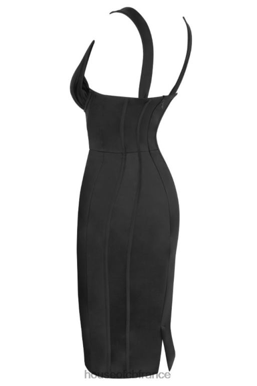 House of CB robe corset en satin noir anastasia N888H623 vêtements