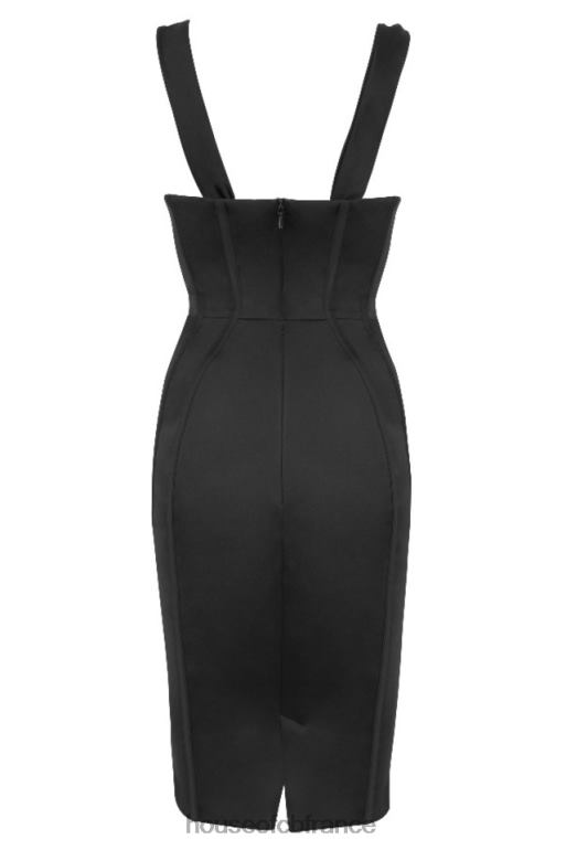 House of CB robe corset en satin noir anastasia N888H623 vêtements