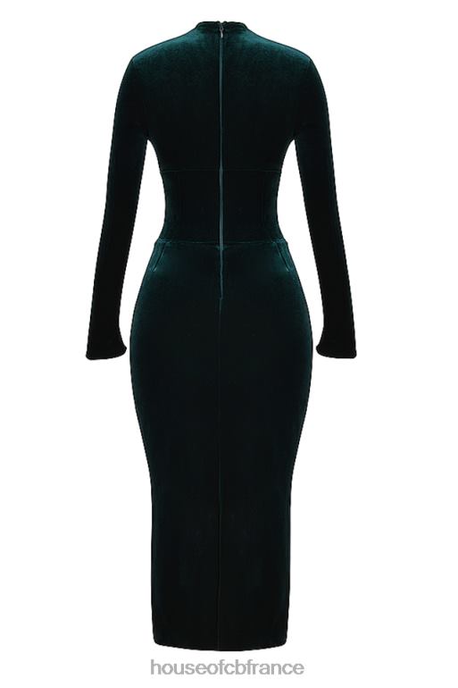 House of CB robe corset en velours forêt arabella N888H339 vêtements