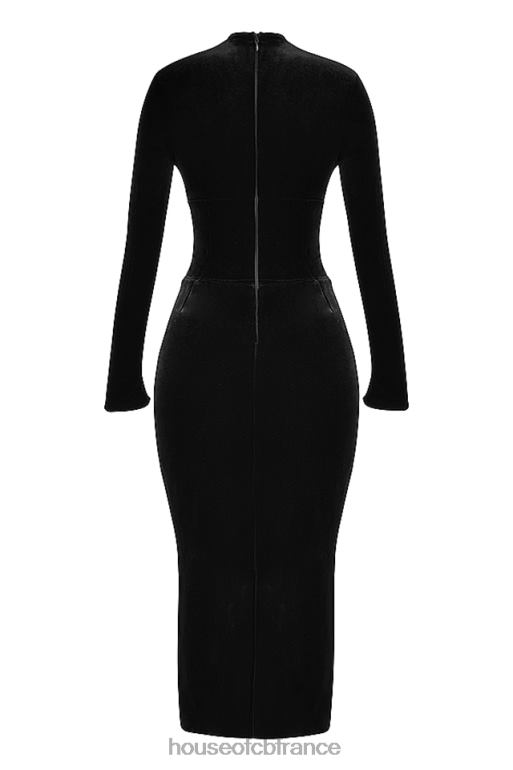 House of CB robe corset en velours noir arabella N888H306 vêtements