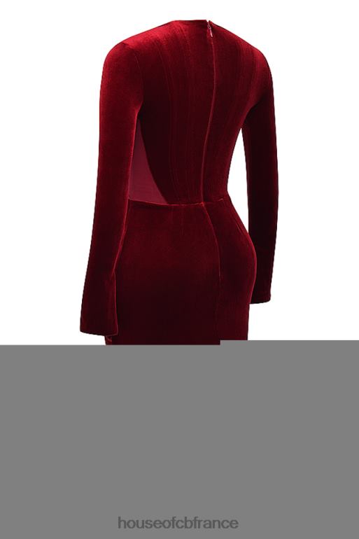House of CB robe corset en velours vin solaine N888H338 vêtements
