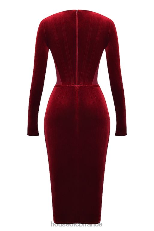 House of CB robe corset en velours vin solaine N888H338 vêtements