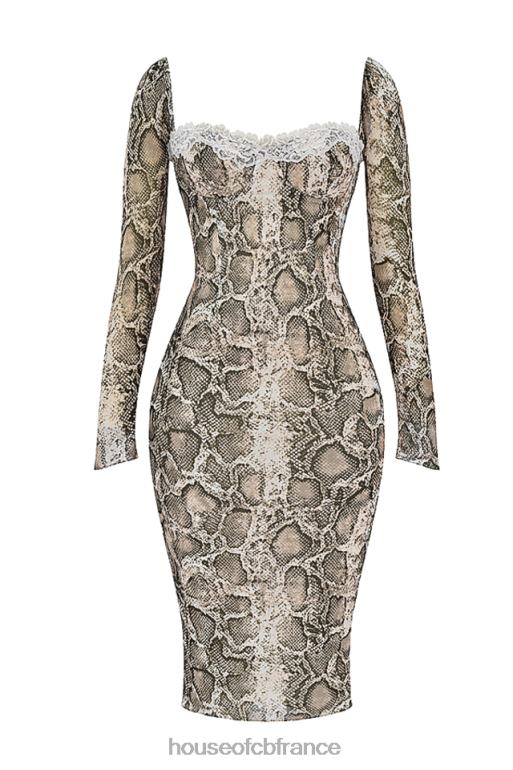 House of CB robe corset à imprimé serpent seraphina N888H145 vêtements