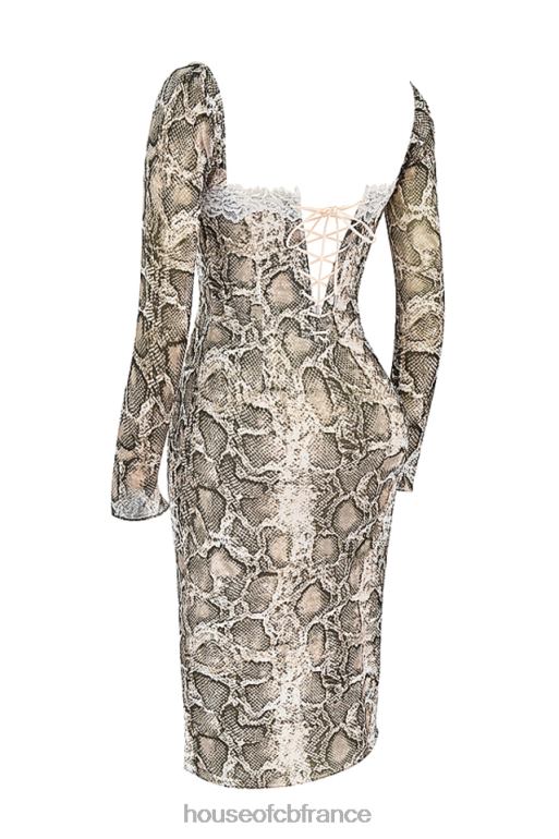 House of CB robe corset à imprimé serpent seraphina N888H145 vêtements