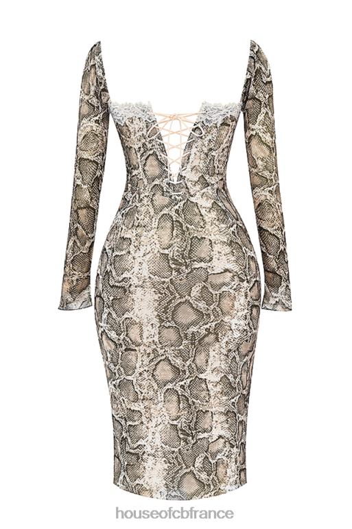 House of CB robe corset à imprimé serpent seraphina N888H145 vêtements