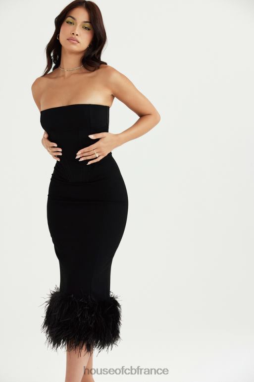 House of CB robe corset noire sans bretelles Fionula N888H457 vêtements