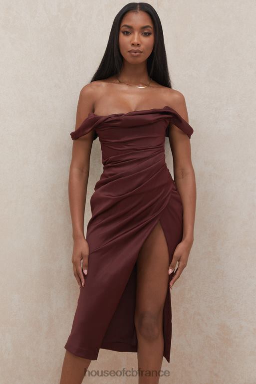 House of CB robe corset à épaules dénudées Rhoda Raisin N888H594 vêtements