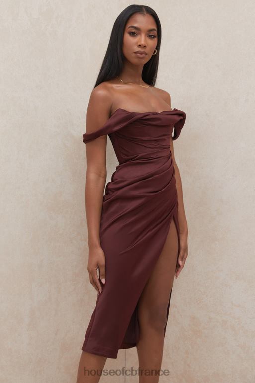 House of CB robe corset à épaules dénudées Rhoda Raisin N888H594 vêtements