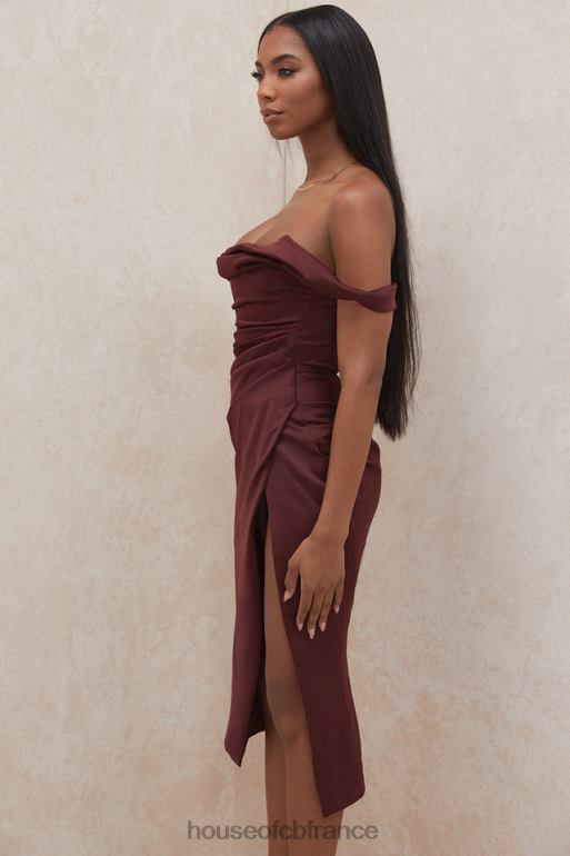 House of CB robe corset à épaules dénudées Rhoda Raisin N888H594 vêtements