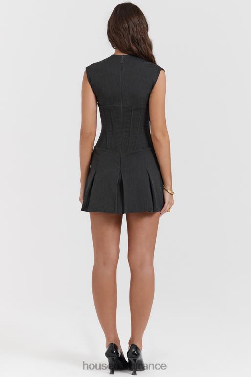 House of CB robe corset plissée eleanor anthracite N888H160 vêtements