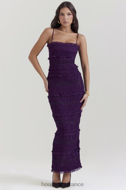 House of CB robe corset plissée à sequins raisin Solana N888H121 vêtements
