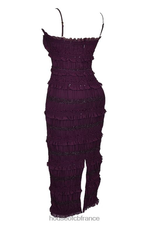 House of CB robe corset plissée à sequins raisin Solana N888H121 vêtements