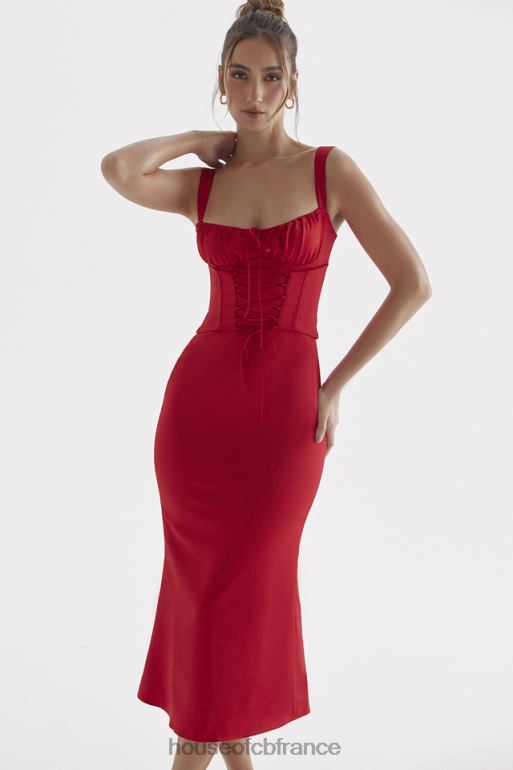 House of CB robe corset rose rouge de Valence N888H304 vêtements