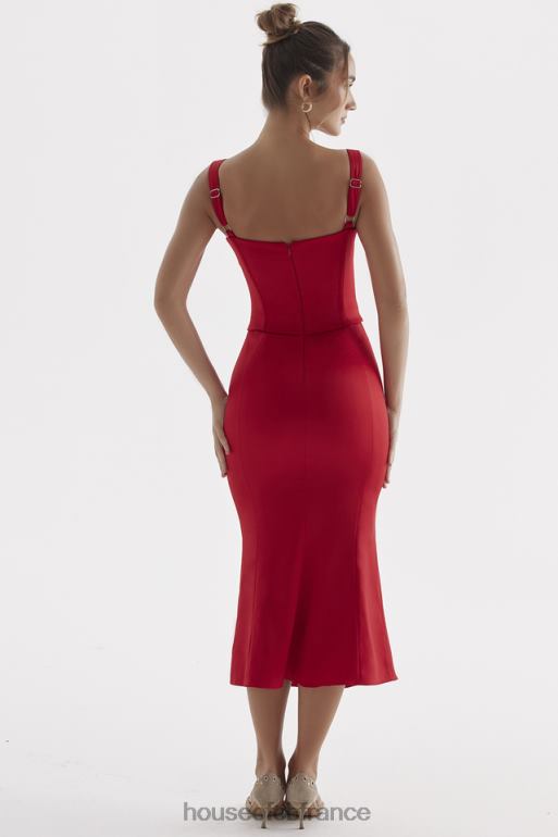 House of CB robe corset rose rouge de Valence N888H304 vêtements