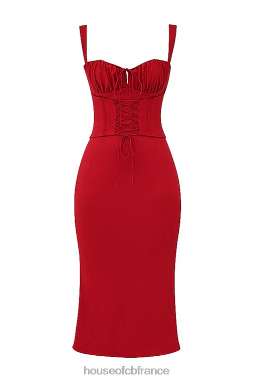 House of CB robe corset rose rouge de Valence N888H304 vêtements