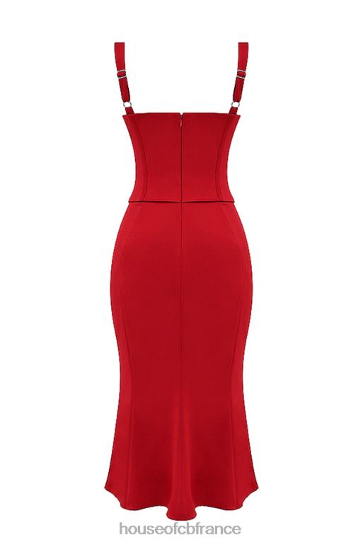 House of CB robe corset rose rouge de Valence N888H304 vêtements