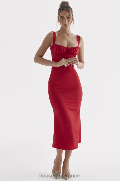 House of CB robe corset rose rouge de Valence N888H304 vêtements