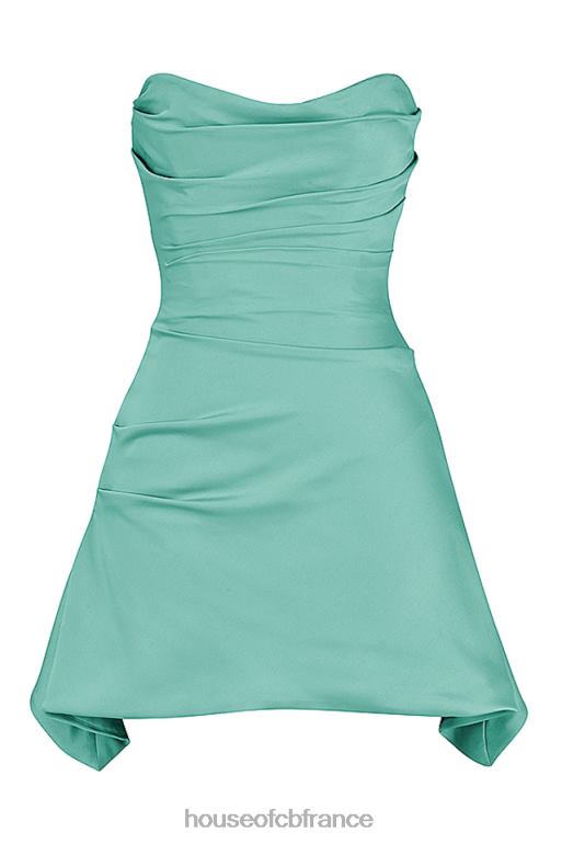 House of CB robe corset sans bretelles drapée en jade jasmin N888H405 vêtements