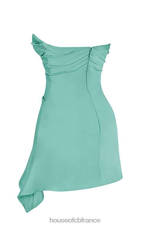 House of CB robe corset sans bretelles drapée en jade jasmin N888H405 vêtements