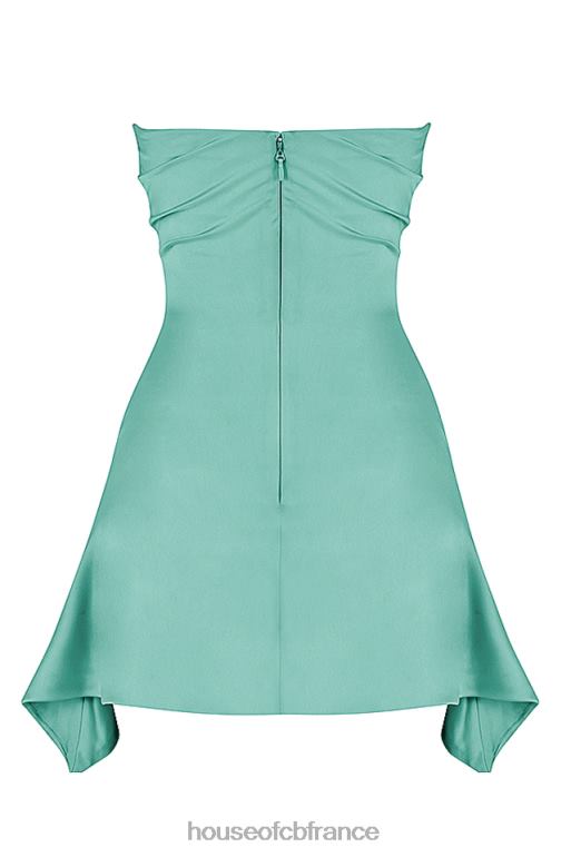 House of CB robe corset sans bretelles drapée en jade jasmin N888H405 vêtements