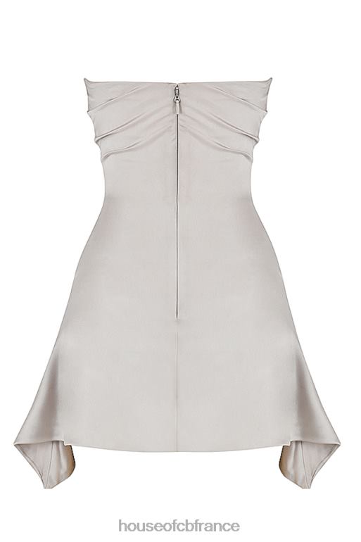 House of CB robe corset sans bretelles drapée huître jasmin N888H451 vêtements