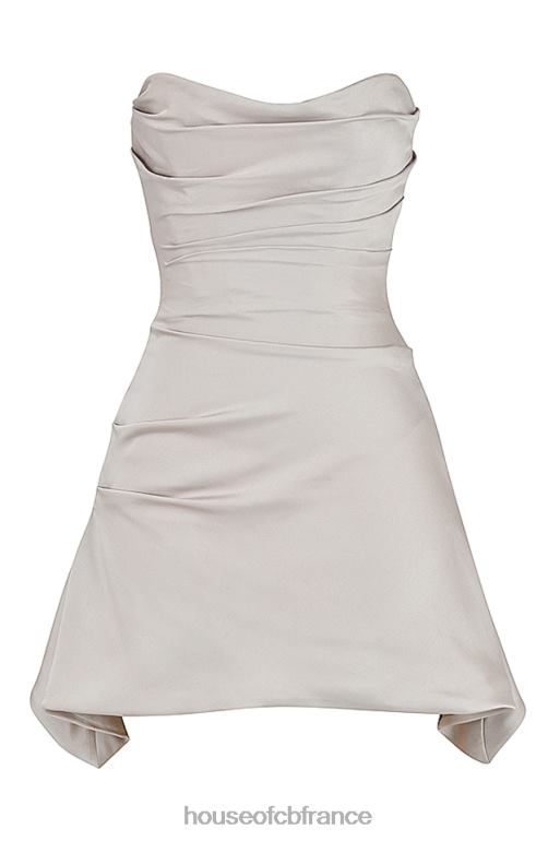 House of CB robe corset sans bretelles drapée huître jasmin N888H451 vêtements