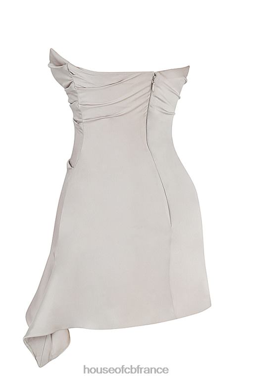 House of CB robe corset sans bretelles drapée huître jasmin N888H451 vêtements