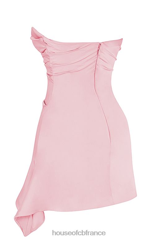 House of CB robe corset sans bretelles drapée rose jasmin N888H403 vêtements