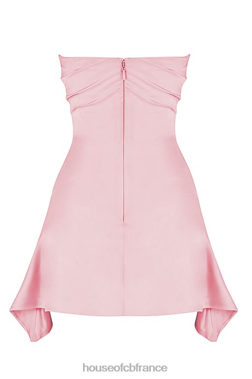 House of CB robe corset sans bretelles drapée rose jasmin N888H403 vêtements