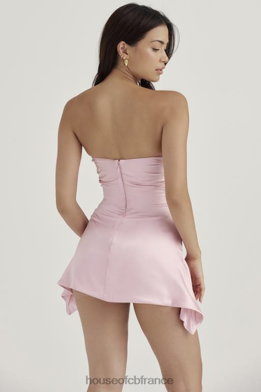 House of CB robe corset sans bretelles drapée rose jasmin N888H403 vêtements