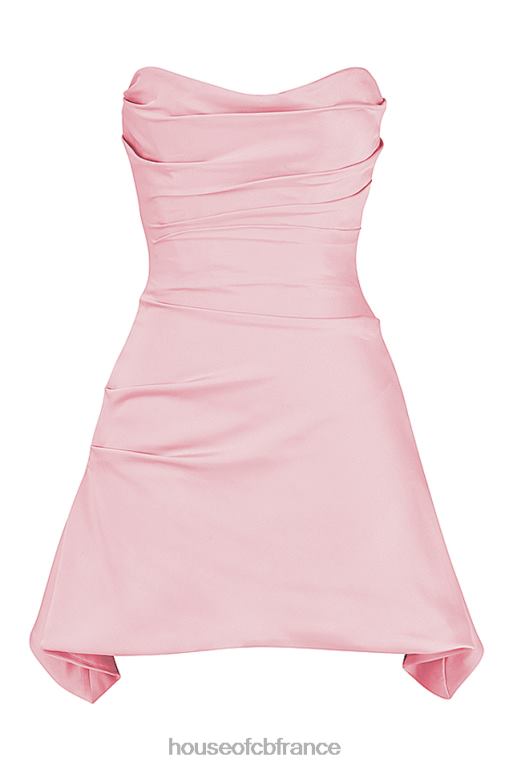 House of CB robe corset sans bretelles drapée rose jasmin N888H403 vêtements