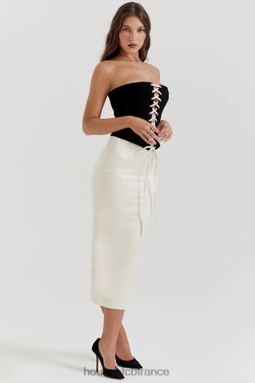 House of CB robe corset sans bretelles jaina noir et crème vintage N888H112 vêtements