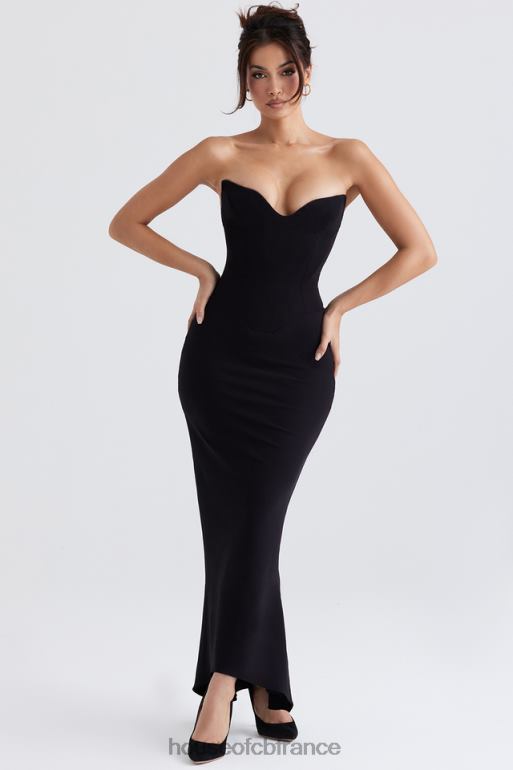 House of CB robe corset sans bretelles noire sabine N888H353 vêtements