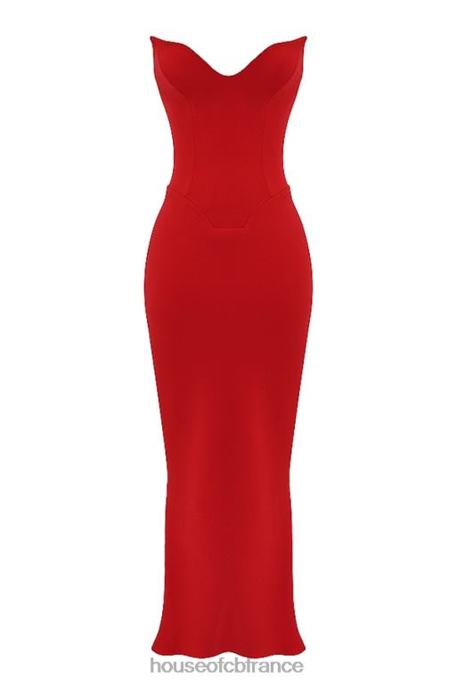 House of CB robe corset sans bretelles tamara cerise N888H230 vêtements