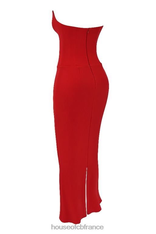 House of CB robe corset sans bretelles tamara cerise N888H230 vêtements