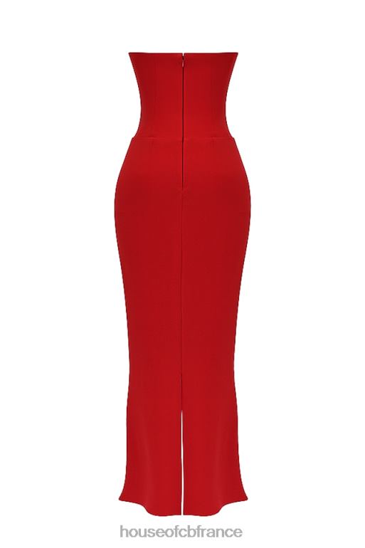 House of CB robe corset sans bretelles tamara cerise N888H230 vêtements