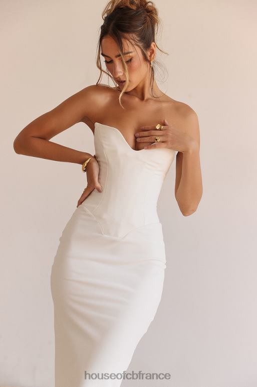 House of CB robe corset sans bretelles tamara ivoire N888H224 vêtements