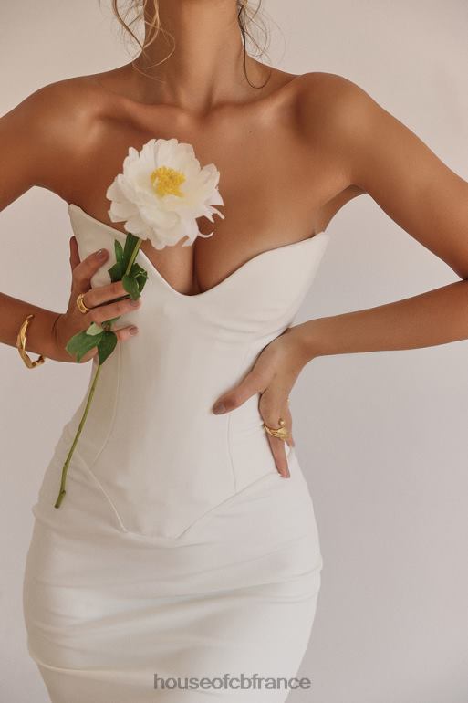 House of CB robe corset sans bretelles tamara ivoire N888H224 vêtements