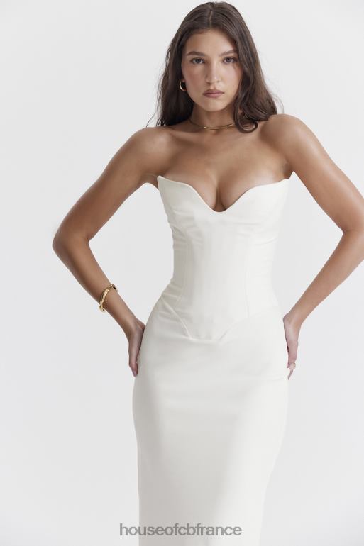 House of CB robe corset sans bretelles tamara ivoire N888H224 vêtements